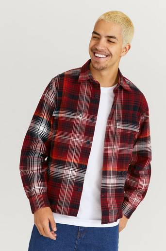 Tommy Hilfiger Overshirt Shadow Check Overshirt Röd