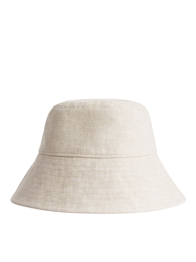 Linen Bucket Hat - Beige