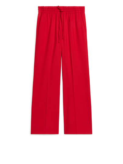 Wool Hopsack Trousers - Red