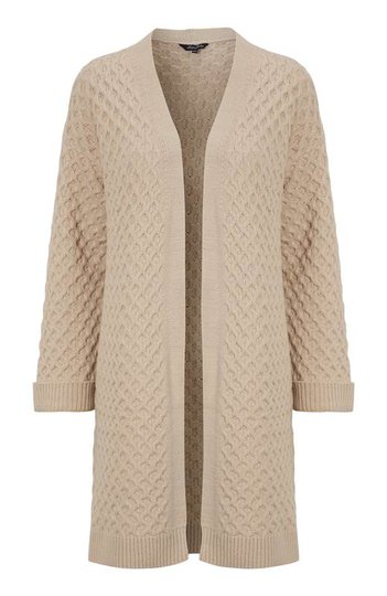 Happy Holly Mönsterstickad cardigan Cia Ljusbeige