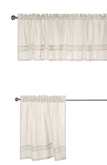 Cellbes Gardinset enfärgat Linnebeige
