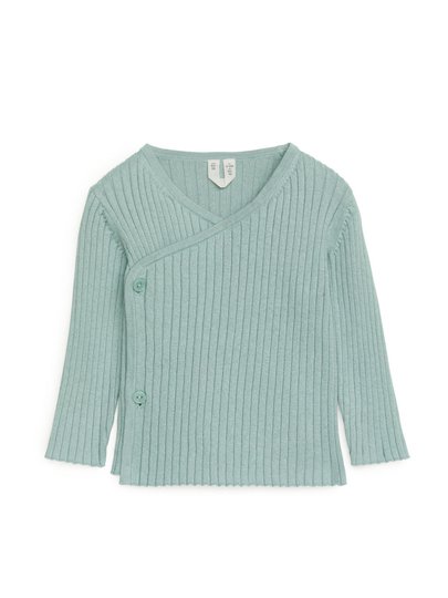 Cotton Wool Wrap Cardigan - Turquoise