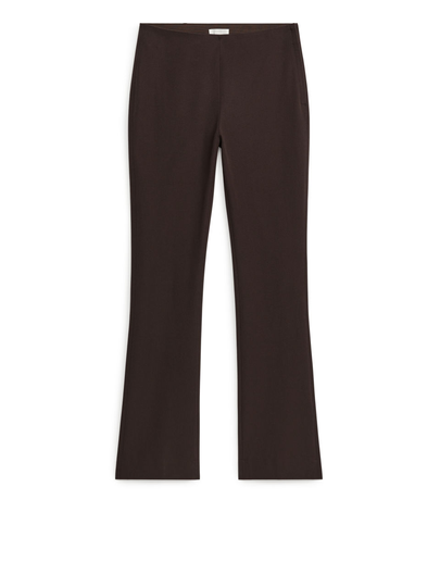Cotton Stretch Trousers - Brown