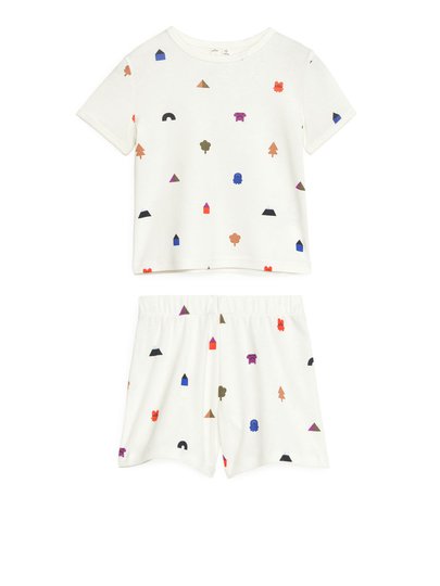 Short Jersey Pyjama Set - White