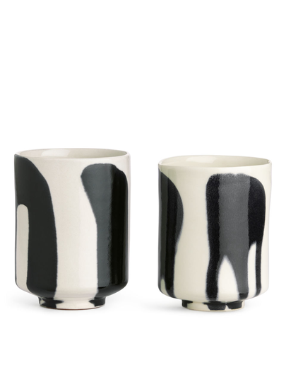 Stoneware Cups Set of 2 - White
