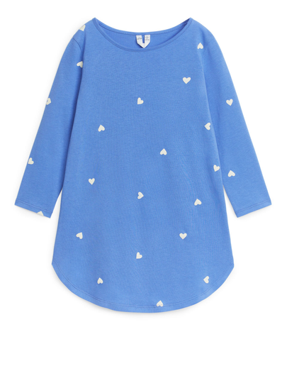 Long-Sleeve Jersey Nightdress - Blue