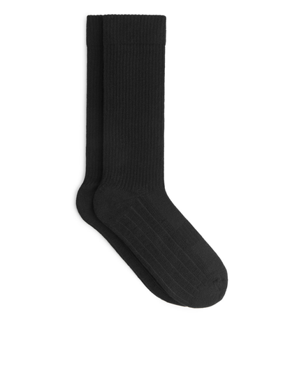 Ribbed Sports Socks - Black
