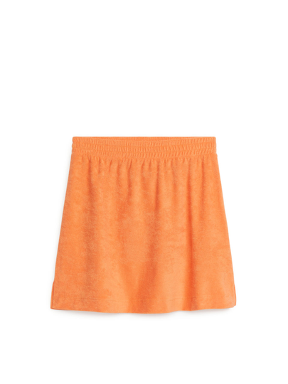 Cotton Towelling Skirt - Orange