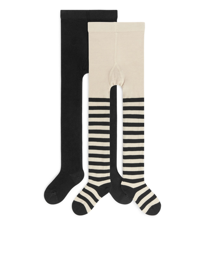 Cotton Tights, Set of 2 - Beige