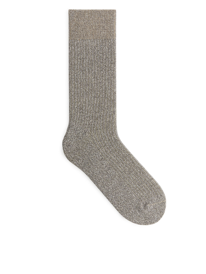 Supima Cotton Rib Socks - Yellow