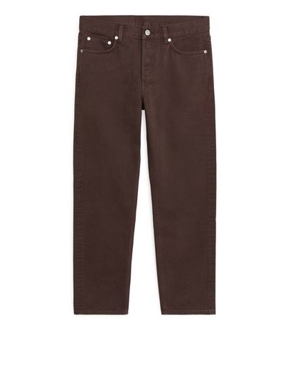 REGULAR Cropped Overdyed Jeans - Brown