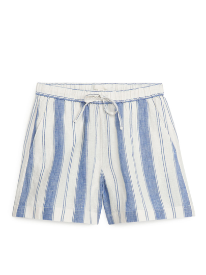 Linen Shorts - Blue