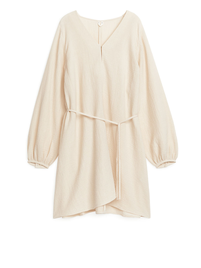 Crinkled Dress - Beige