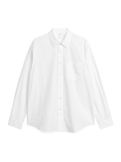 Relaxed Cotton Poplin Shirt - White
