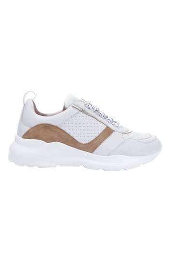 Dasia Sneakers i skinn/mocka June Vit Beige