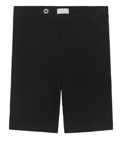 Ribbed Bicycle Shorts - Black