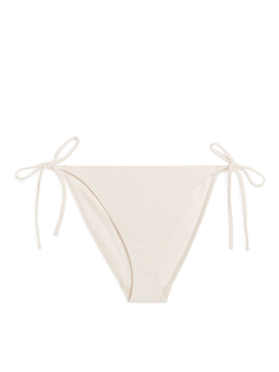 Towelling Bikini Bottoms - Beige