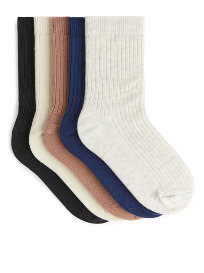 Rib Knit Socks - Blue