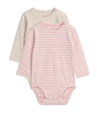 Long-Sleeve Bodysuits Set of 2 - Pink
