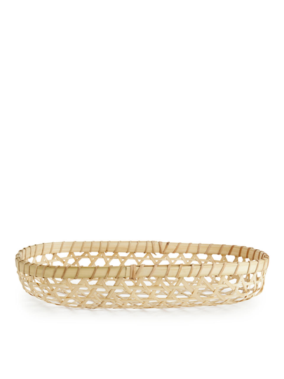 Oval Bamboo Basket - Beige