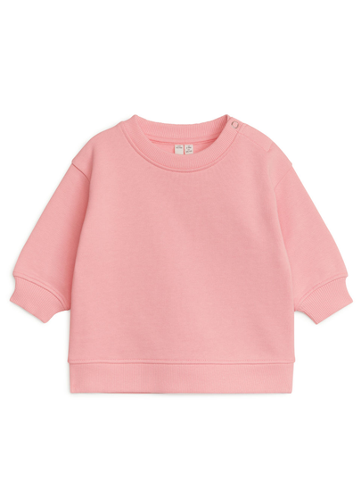 Loose-Fit Cotton Sweatshirt - Pink