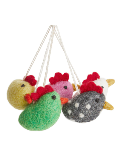 Afroart Felted Easter Decorations - Red