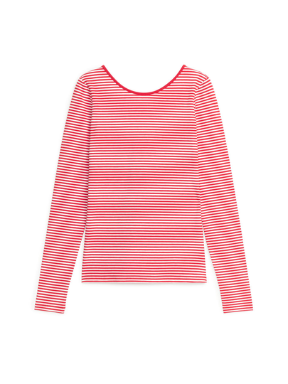 Deep Scoop-Back Top - Red