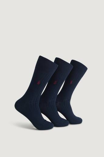 Polo Ralph Lauren 3-Pack Strumpor Socks Rib Blå