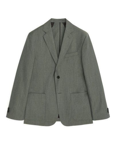 Casual Blazer Wool Linen - Green