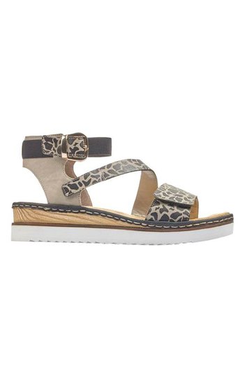 Rieker Sandal med vristrem Beige Svart