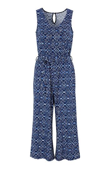 Cellbes Jumpsuit i trikå Blå Mönstrad