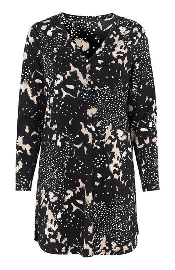 Cellbes Tunika med knappslå Svart Beige