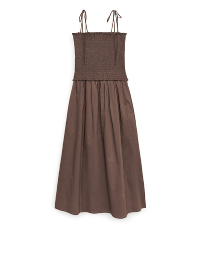 Shirred Sundress - Beige