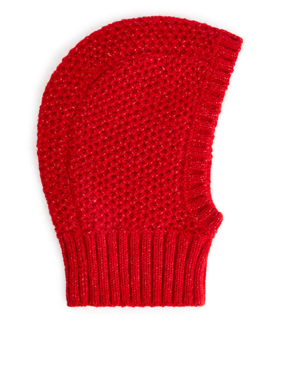 Fitted Mohair Blend Hood - Red
