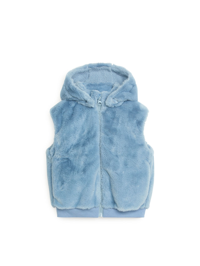 Faux Fur Vest - Blue