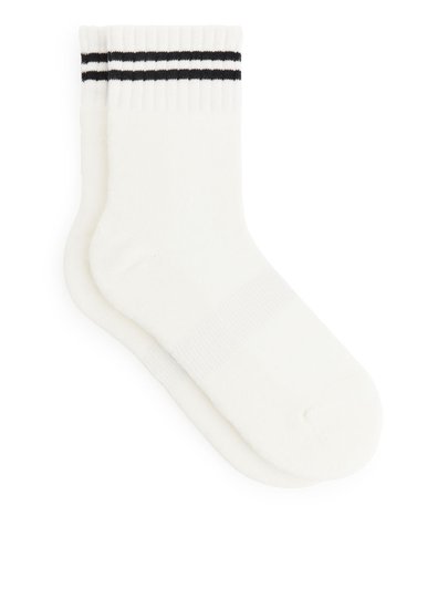 Ribbed Sport Socks - White