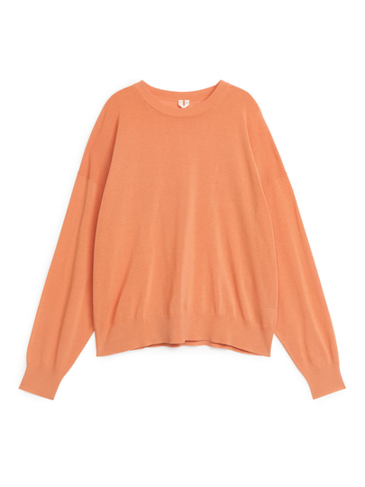 Fine-Knit Jumper - Orange