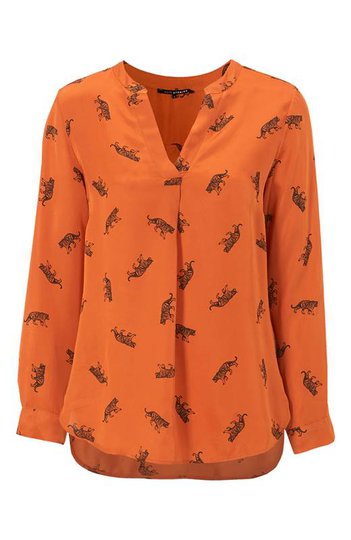 Amy's Stories Mönstrad blus Costanza Rostorange Mönstrad