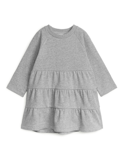 Jersey Frill Dress - Grey