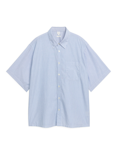 Short-Sleeved Cotton Shirt - Blue