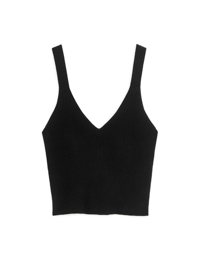 Knitted Tank Top - Black