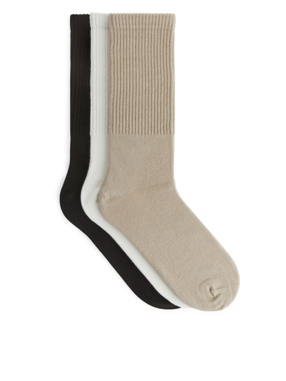 Sporty Cotton Socks - Beige