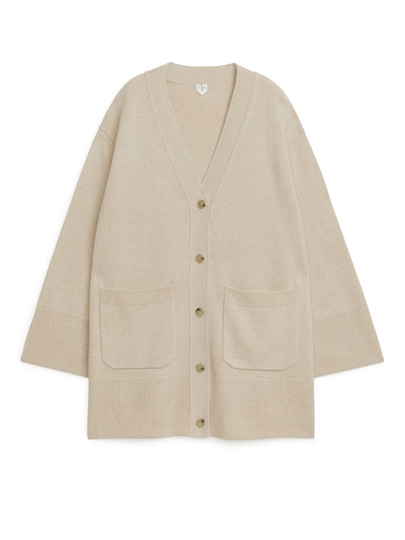 Cashmere Blend Cardigan - Beige