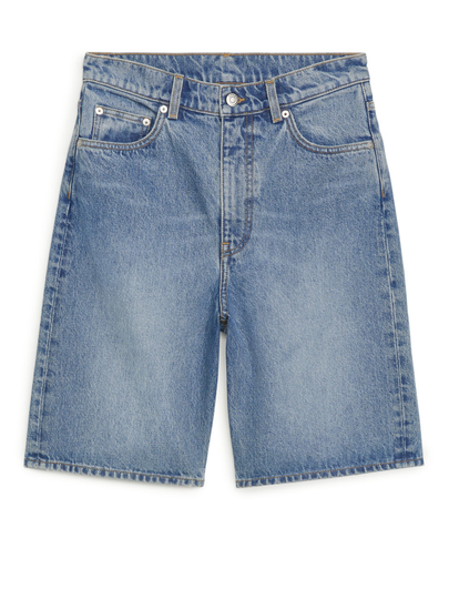 Non-Stretch Denim Shorts - Blue