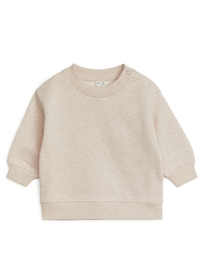Loose-Fit Cotton Sweatshirt - Beige
