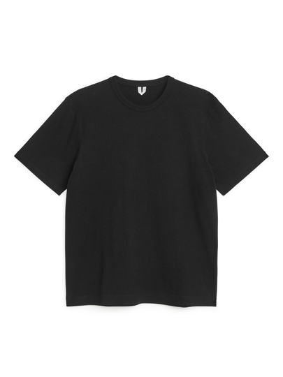 Linen Blend T-Shirt - Black