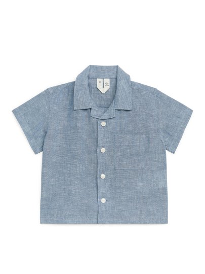 Seersucker Baby Resort Shirt - Blue