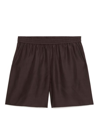 Silk Shorts - Brown