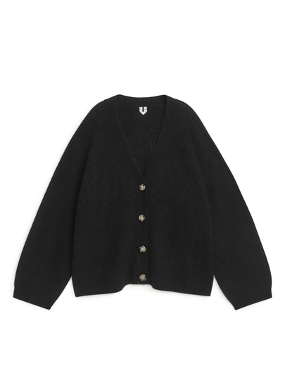 Alpaca Blend Cardigan - Black