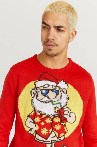 Speechless Stickad tröja Christmas Sweater Röd